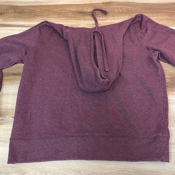 Lucky Brand Hoodie Mens Large Burgundy Pullover Sweatshirt Venice Burnout - Picture 8 of 8